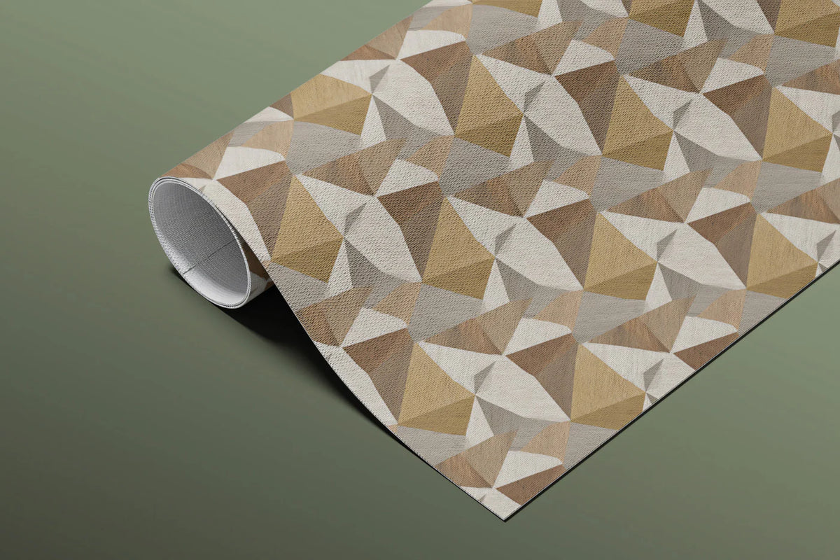 Abstract Geometric Diamond Mural Wallpaper — Earthy Prism Print Mural Wallpaper - room preview 03