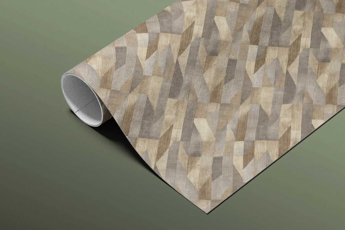 Prism Geometric Mural Wallpaper — Warm Neutral Abstract Texture Mural Wallpaper - room preview 03