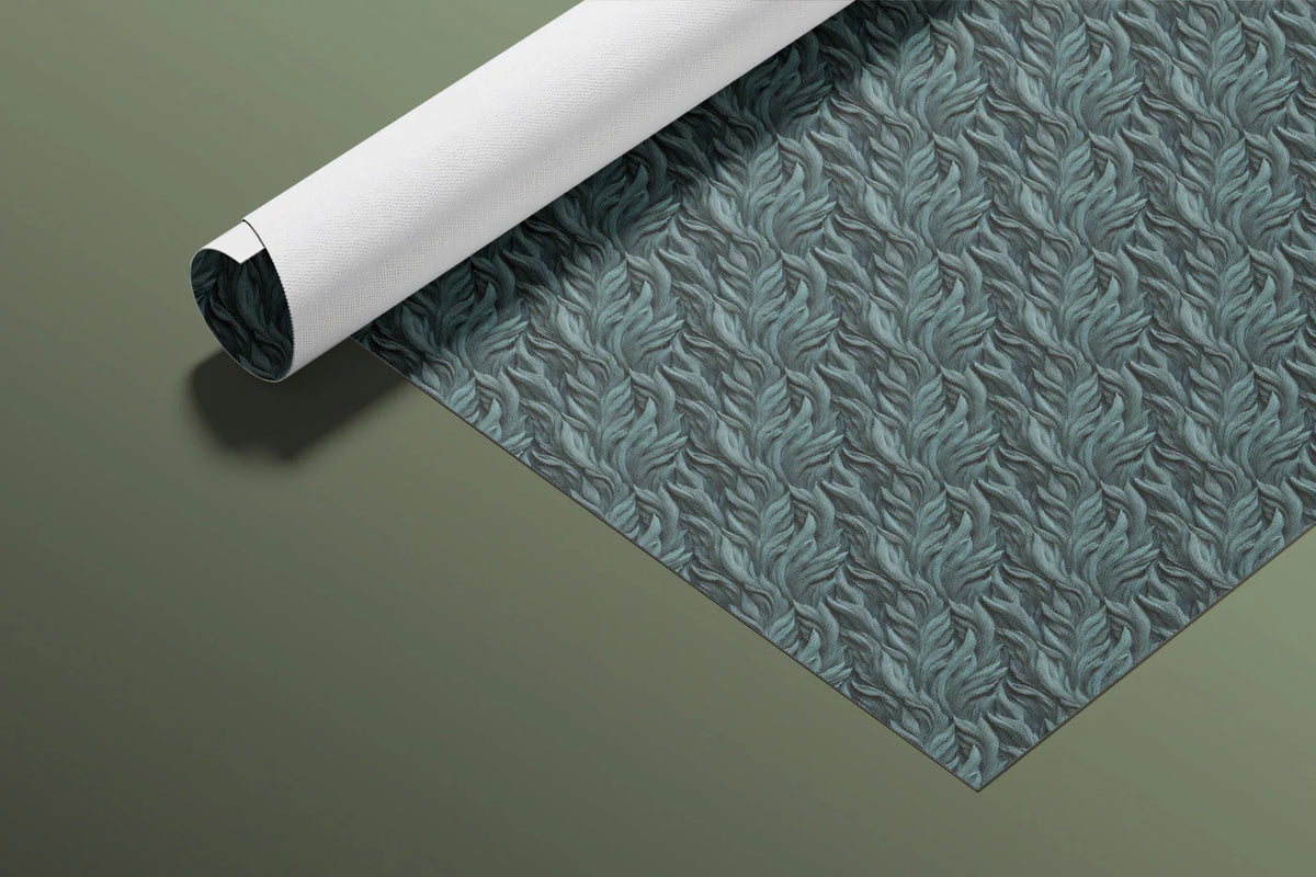 Dense Foliage Mural Wallpaper in Dark Teal and Slate Gray Mural Wallpaper - room preview 03