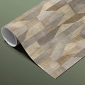Geometric Prism Woodgrain Mural Wallpaper — Earthy Abstract Mural Wallpaper - room preview 03