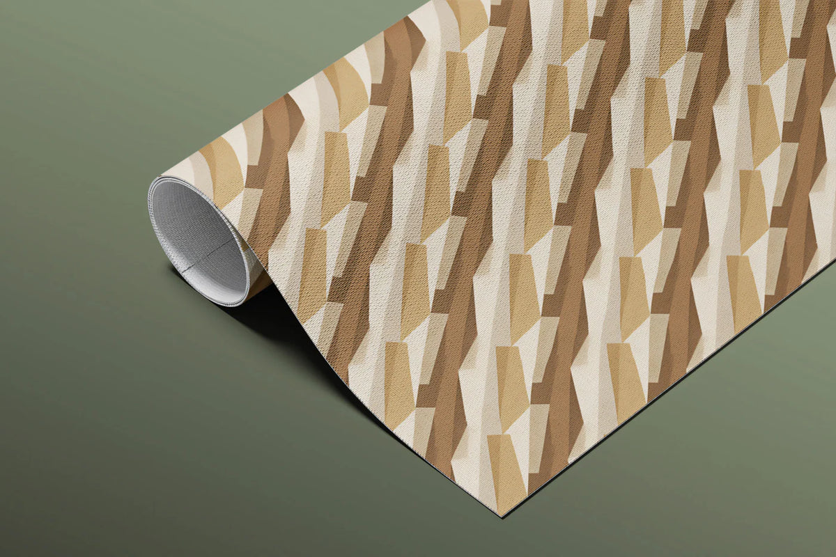 Diagonal Weave Geometric Mural Wallpaper — Earthy Minimalist Mural Wallpaper - room preview 03