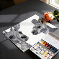 Kangaroo Line Art Mural Wallpaper — Monochromatic Graphic Motif Mural Wallpaper - room preview 03