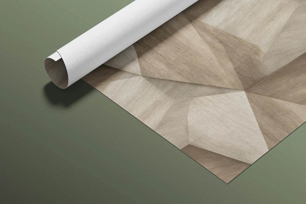 Interlocking Wood Cube Mural Wallpaper — Modern Geometric Decor Mural Wallpaper - room preview 03