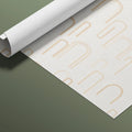 Minimalist Arch Linear Mural Wallpaper — Soft Neutral Cream Mural Wallpaper - room preview 03