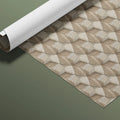 Geometric Wood Cube Mosaic Mural Wallpaper — Neutral Textured Design Mural Wallpaper - room preview 03