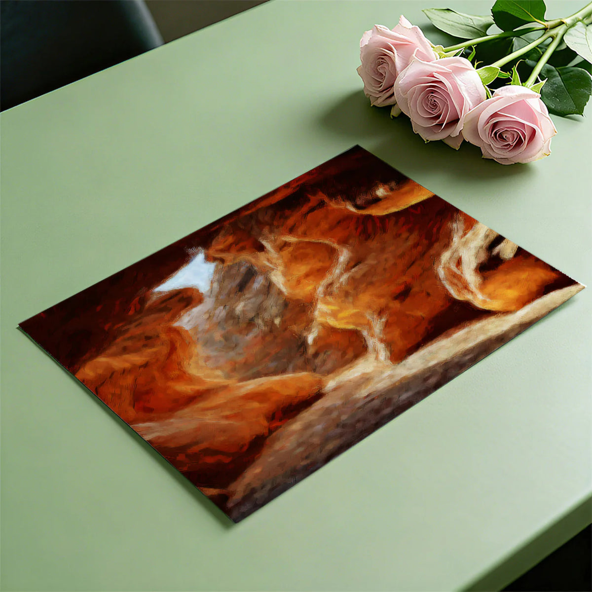 Abstract Grotto Mural Wallpaper — Impasto Oil Painting Style Mural Wallpaper - room preview 03