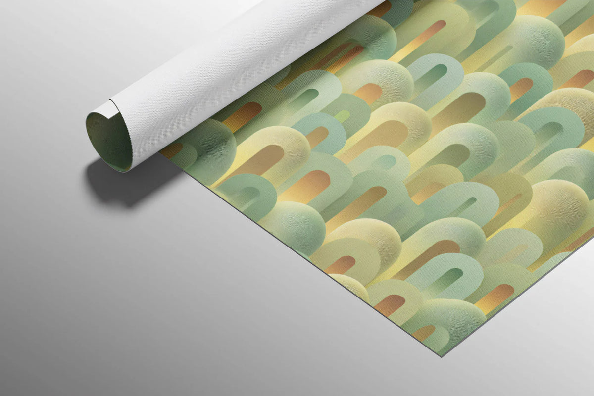 Abstract Arched Dome Mural Wallpaper — Soft Sage and Gold Tones Mural Wallpaper - room preview 03
