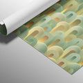 Abstract Arched Dome Mural Wallpaper — Soft Sage and Gold Tones Mural Wallpaper - room preview 03