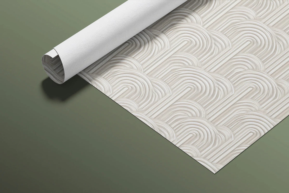 Art Deco Fan Arch Mural Wallpaper in Warm Pale Neutral Mural Wallpaper - room preview 03