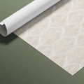 Art Deco Fan Mural Wallpaper — Minimalist Cream Repeating Motif Mural Wallpaper - room preview 03