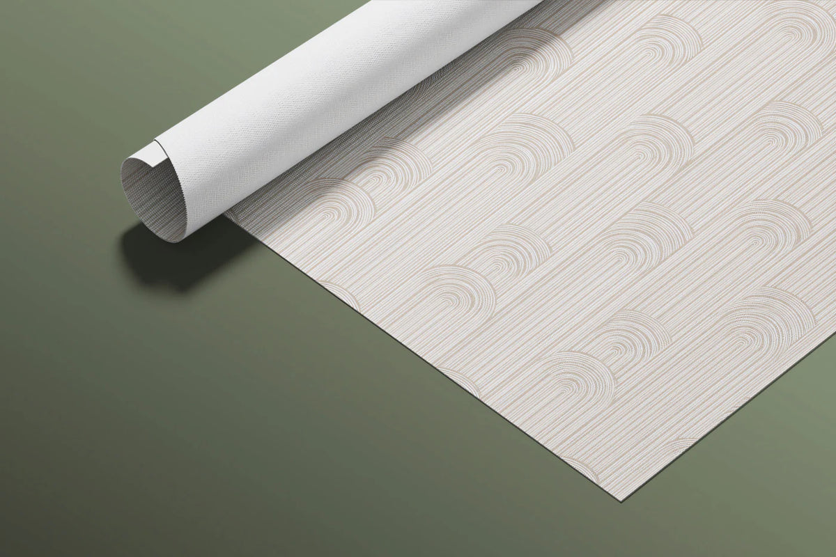 Vertical Flute and Arch Mural Wallpaper — Soft Warm Beige Mural Wallpaper - room preview 03