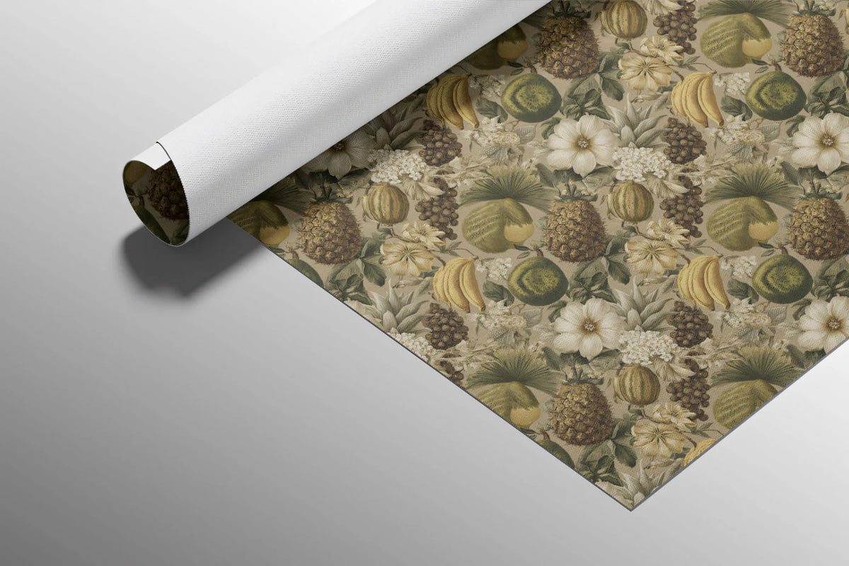 Vintage Tropical Fruit Botanical Mural Wallpaper — Earthy Tones Mural Wallpaper - room preview 03