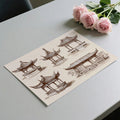 East Asian Pavilion Sketch Mural Wallpaper — Architectural Ink Drawing Mural Wallpaper - room preview 03