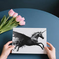 Winged Unicorn Ink Wash Mural Wallpaper — Gothic Fantasy Art Mural Wallpaper - room preview 03