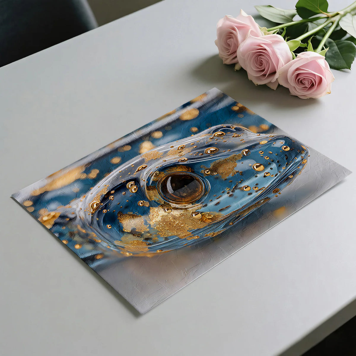 Gilded Serpent Macro Mural Wallpaper — Luxury Metallic Art Mural Wallpaper - room preview 03