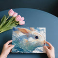 Rabbit in Water Splash Mural Wallpaper — Vibrant Wildlife Art Mural Wallpaper - room preview 03
