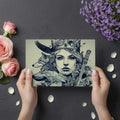 Queen of the Wild Mural Wallpaper — Intricate Monochrome Line Art Mural Wallpaper - room preview 03