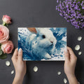 White Rabbit Water Splash Mural Wallpaper — Artistic Fluid Design Mural Wallpaper - room preview 03