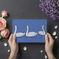 Minimalist Swan Parade Mural Wallpaper — Soft Blue Sketch Mural Wallpaper - room preview 03