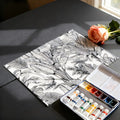 Ink Sketch Banana Leaf Mural Wallpaper — Monochromatic Botanical Mural Wallpaper - room preview 03