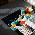 Cosmic Pebble Flow Mural Wallpaper — Abstract Retro Wave Mural Wallpaper - room preview 03