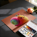 Fuzzy Rainbow Snail Mural Wallpaper — Whimsical Character Art Mural Wallpaper - room preview 03