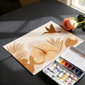 Terracotta Tropical Hummingbird Border Mural Wallpaper — Warm Floral Mural Wallpaper - room preview 03