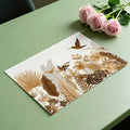 Sepia Tropical Flora Mural Wallpaper — Panoramic Botanical Border Mural Wallpaper - room preview 03