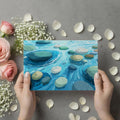 Stylized River Stones Mural Wallpaper — Calming Water Illustration Mural Wallpaper - room preview 03