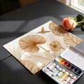 Golden Botanical Line Art Mural Wallpaper — Tropical Sketch Mural Wallpaper - room preview 03