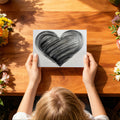 Striated Heart Brushstroke Mural Wallpaper — Modern Ink Art Mural Wallpaper - room preview 03