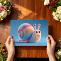 Fluffy Pastel Snail Mural Wallpaper — Whimsical 3D Illustration Mural Wallpaper - room preview 03