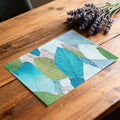 Abstract Teal and Lime Leaf Mural Wallpaper — Modern Botanical Mural Wallpaper - room preview 03