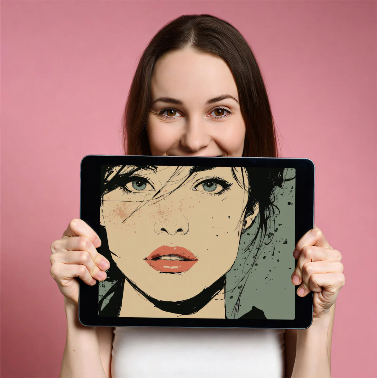 Urban Fashion Sketch Mural Wallpaper — Artistic Sage Portrait Mural Wallpaper - room preview 03