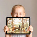 Forest Tea Party Woodland Animal Mural Wallpaper — Whimsical Decor Mural Wallpaper - room preview 03
