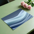 Minimalist Fluid Wave Mural Wallpaper — Soft Blue Gradient Mural Wallpaper - room preview 03