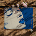 Cyanotype Portrait Mural Wallpaper — Artistic Indigo Silhouette Mural Wallpaper - room preview 03