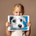 Dog Splash Portrait Mural Wallpaper — Dynamic Illustration Art Mural Wallpaper - room preview 03