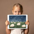 Winged Sheep Starry Meadow Mural Wallpaper — Whimsical Night Sky Mural Wallpaper - room preview 03