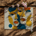 Cubist Abstract Faces Mural Wallpaper — Artistic Geometric Design Mural Wallpaper - room preview 03
