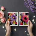 Abstract Floral Geometric Mural Wallpaper — Paper-Cut Style Art Mural Wallpaper - room preview 03