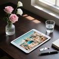 Santorini Coastal Village Mural Wallpaper — Mediterranean Summer Mural Wallpaper - room preview 03