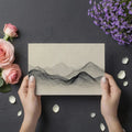 Topographic Mountain Line Art Mural Wallpaper — Minimalist Zen Mural Wallpaper - room preview 03