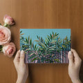 Modern Tropical Stripe Mural Wallpaper —Eclectic Botanical Art Mural Wallpaper - room preview 03