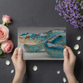 Glass Blue Snake Mural Wallpaper with Gilded Lattice Design Mural Wallpaper - room preview 03