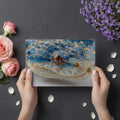 Blue and Gold Serpent Mural Wallpaper — Artistic Wildlife Design Mural Wallpaper - room preview 03