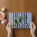 Palm Frond Mural Wallpaper — Modern Tropical Striped Design Mural Wallpaper - room preview 03