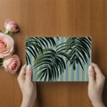 Palm Foliage Mural Wallpaper —Painted Botanical Stripes Mural Wallpaper - room preview 03