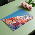 Mediterranean Hillside Village Mural Wallpaper — Warm Coastal Scene Mural Wallpaper - room preview 03