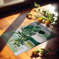 Modern Botanical Potted Plant Mural Wallpaper — Artistic Striped Mural Wallpaper - room preview 03